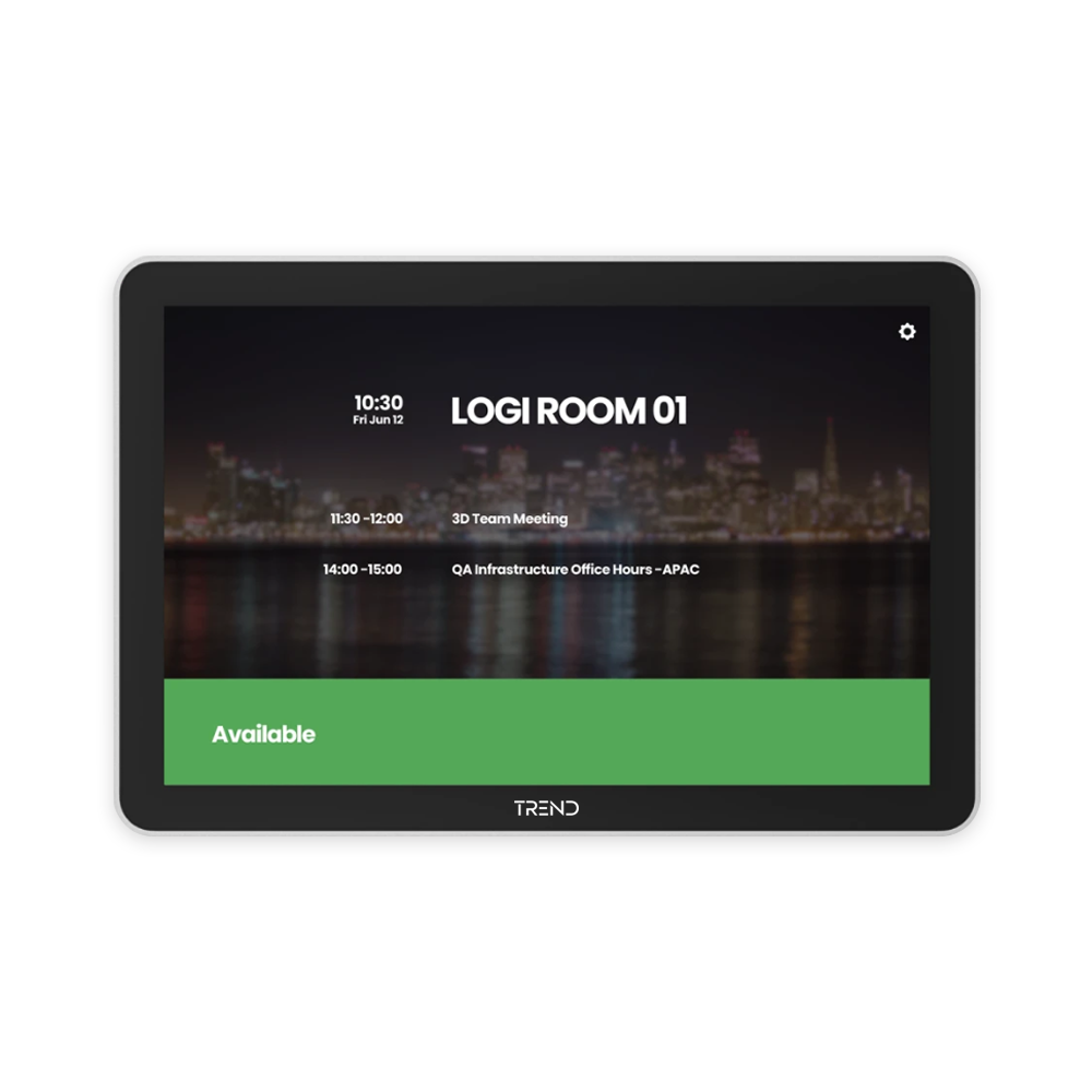 Trend-10-1-inch-touchscreen-meeting-room-scheduler-front-view Trend-10-1-inch-touchscreen-meeting-room-scheduler-front-view